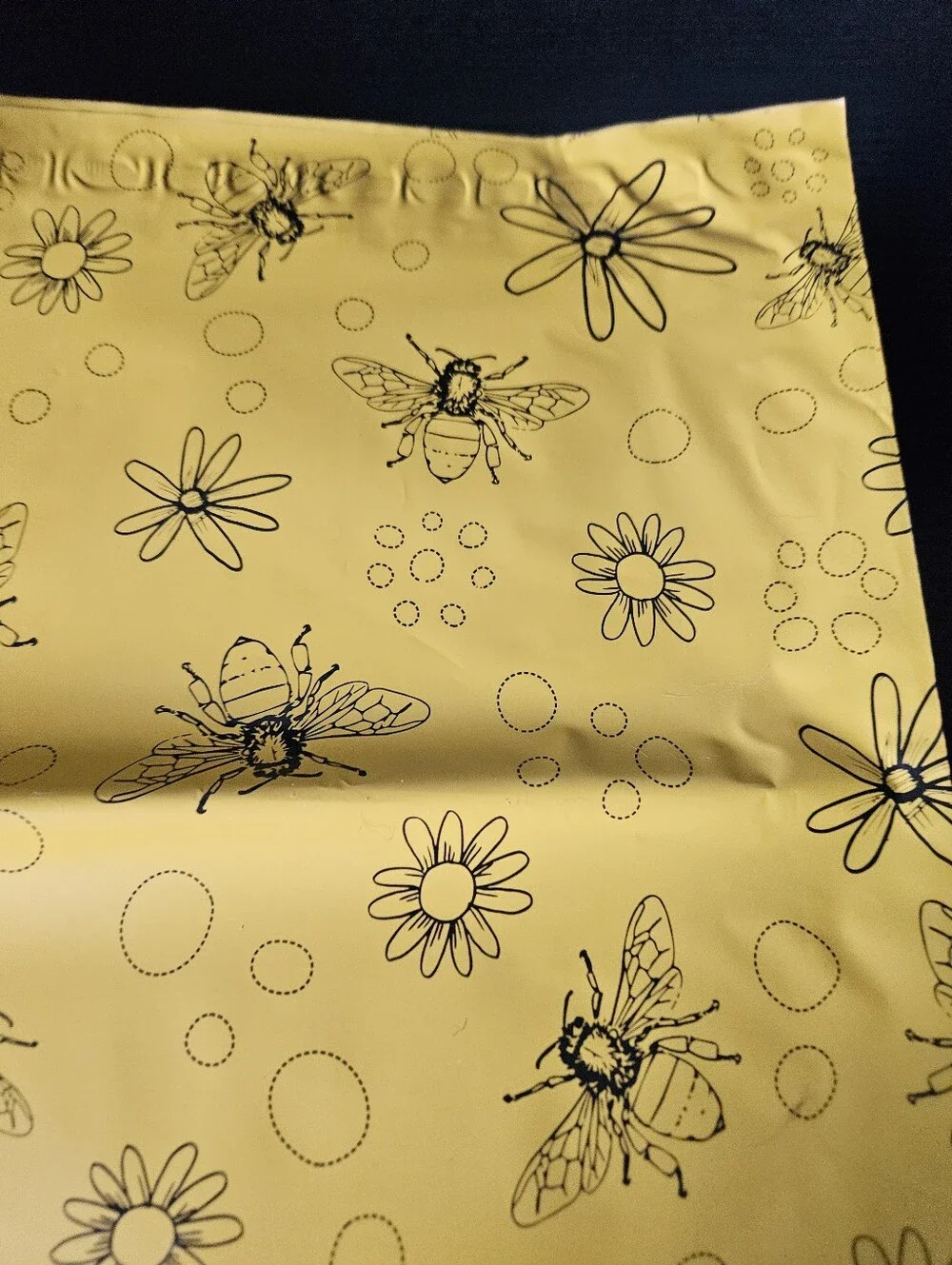 Yellow Bee Floral Polymailer Packages
